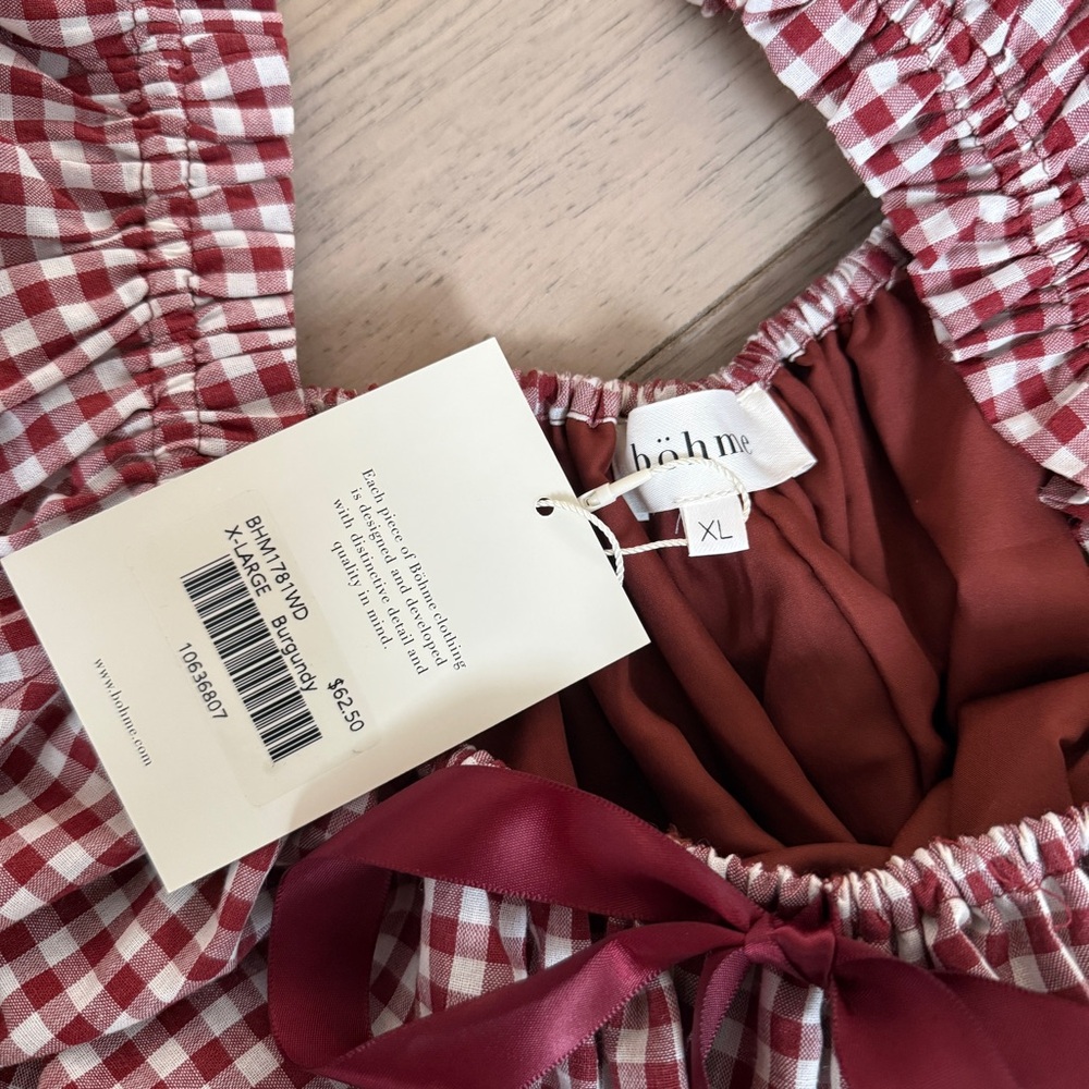 Bohme Red and White Gingham Mini Dress - Picture 5 of 6